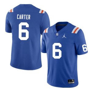 Men's Florida Gators #6 Zachary Carter NCAA Nike Blue Throwback Authentic Stitched College Football Jersey ARB0662ZR